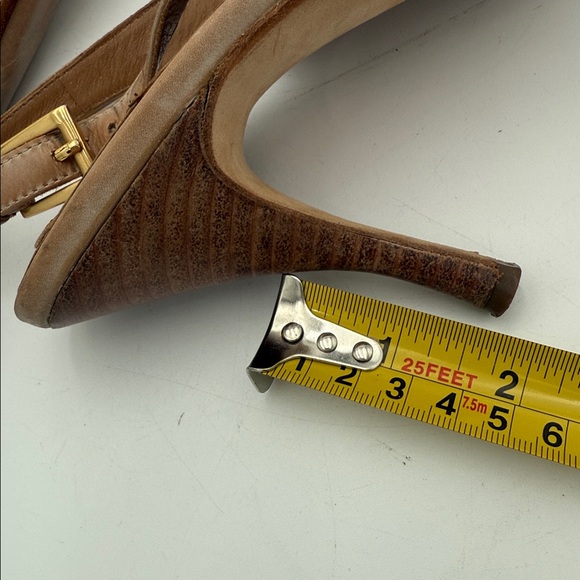 Vintage Max Studio Beige Slingback Heels distressed women 8.5M casual office Y2K - Picture 14 of 15